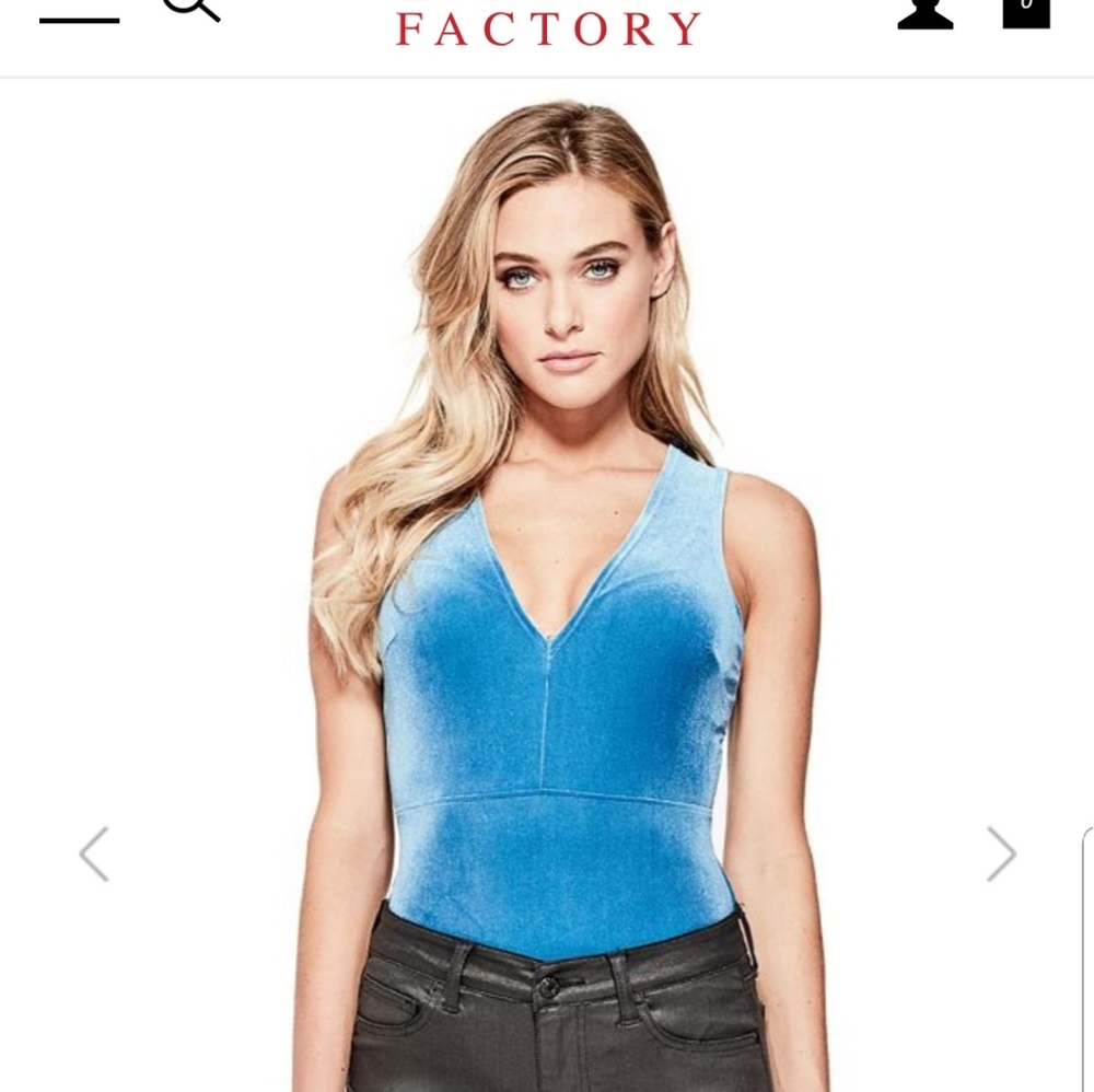 GUESS Velvet Blue Bodysuit